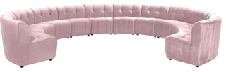 Limitless Velvet Upholstered 12-Piece Modular Sectional, Pink