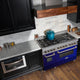 ZLINE 48" Dual Fuel Range, DuraSnow With Blue Gloss Door RAS-BG-48