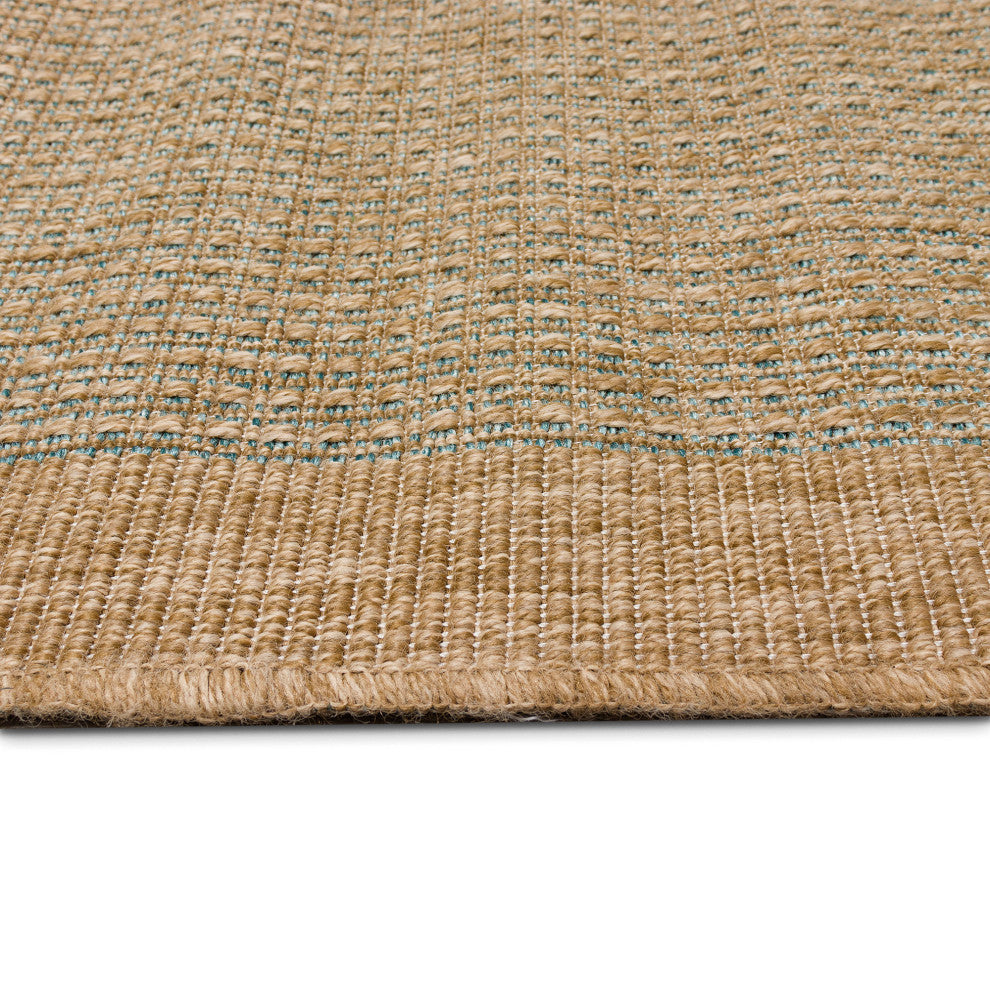 Sahara Texture Border Indoor/Outdoor Rug, Aruba, 1'11"x7'6"