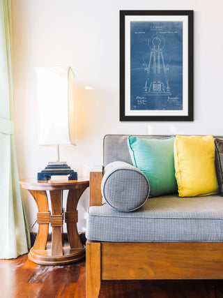 "Edison Light 1881 Blueprint" Framed Painting Print