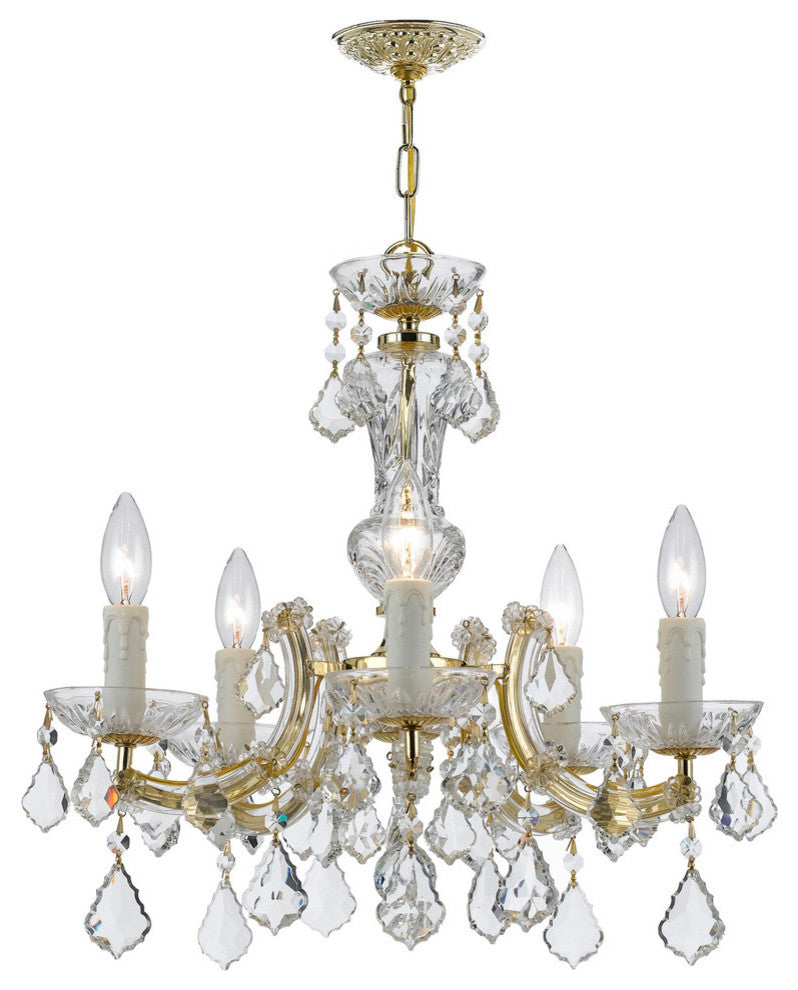 Maria Theresa 5-Light Mini Chandelier, Gold Finish