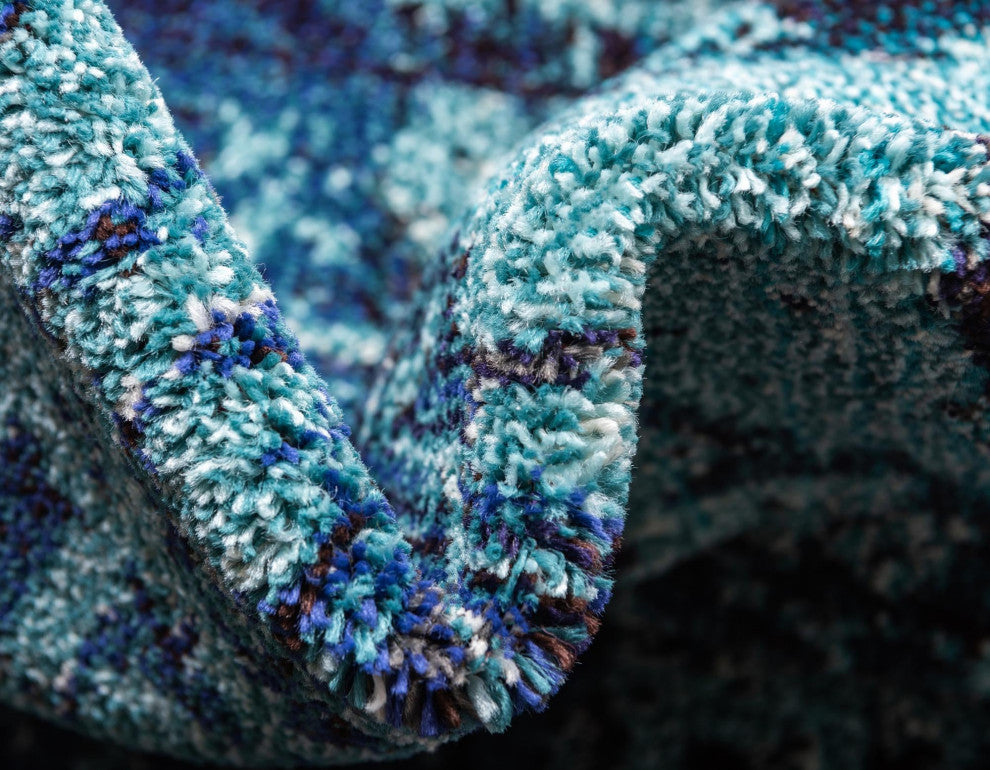 Rug Unique Loom Medici Turquoise Rectangular 3' 3 x 5' 3