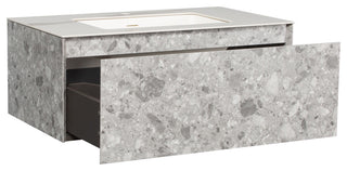 Terazzo Grey Bathroom Vanity with Imitation Stone Design, 36"