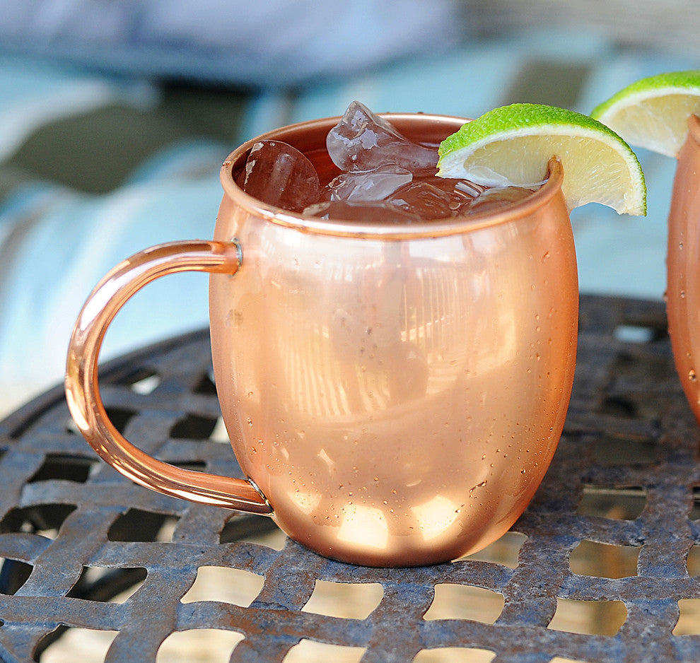 Barrel Shape Copper Mug, 16 oz