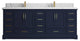 Fenway 84 Double Sink Bath Vanity in Navy Blue 1.5" Calacatta Laza