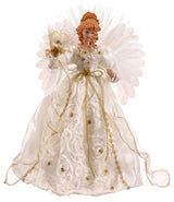 18" White/Gold Angel Topper Fiber Optic