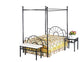 85" X 60" X 83" Queen Sandy Black Headboard, Footboard And Canopy