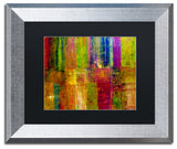 'Color Abstract' Silver Framed Canvas Art by Michelle Calkins