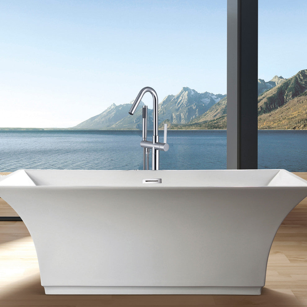 Givingtree Single Handle Floor Mounted Contemporary  Tub Faucet,Chrome