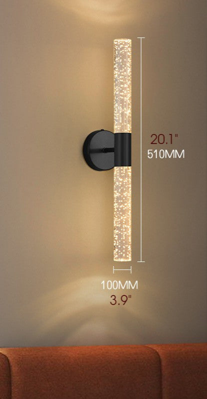 Modern Golden Wall Lamp in Minimalistic Style for Bedroom, Corridor, Black, Warm Light