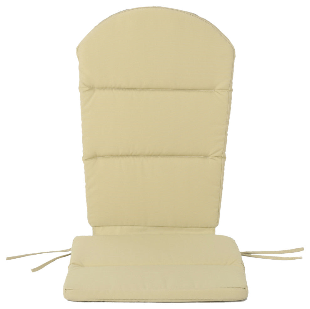 GDF Studio Outdoor Acacia Wood Folding Adirondack Chairs W/ Cushions, Set of 2, Khaki