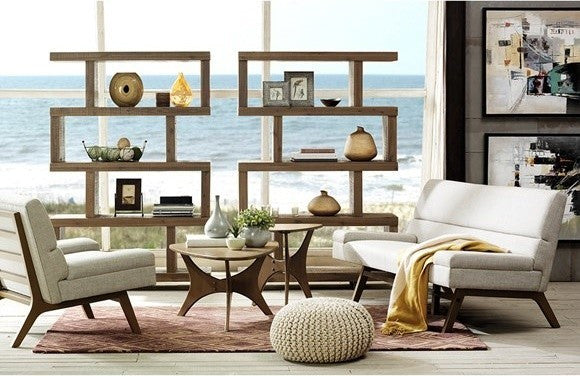 INK+IVY Blaze Mid-Century Triangle Wood Coffee Table, Brown