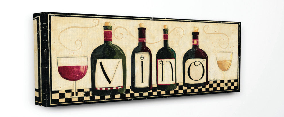 Stupell Industries Vino Kitchen, 20"x48", Canvas Wall Art