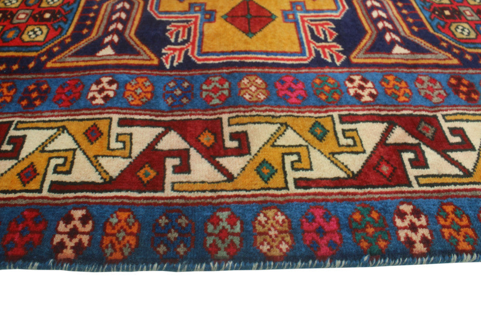 Fine Vintage Distressed Ahmad Red/Navy Runner, 4'2x9'5