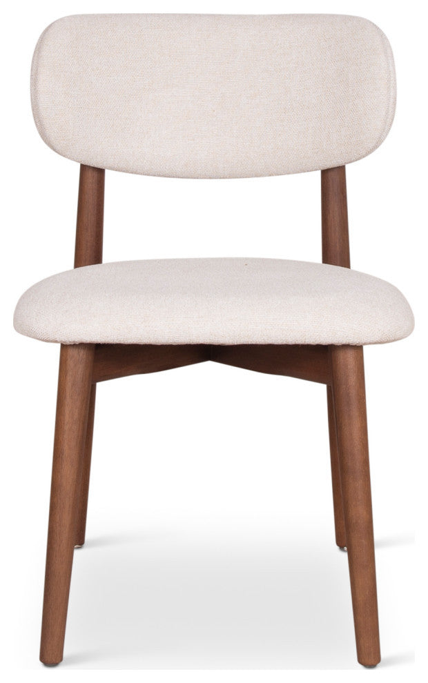 Lucia Side Chair, Set of 2, Harvest Jute Upholstery, Nogal