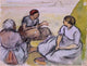Camille Pissarro Three Peasant Women, 21"x28" Wall Decal Print