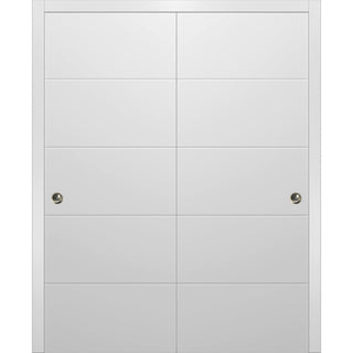 Sliding Bypass Doors 56 x 84, Planum 0770 Painted White