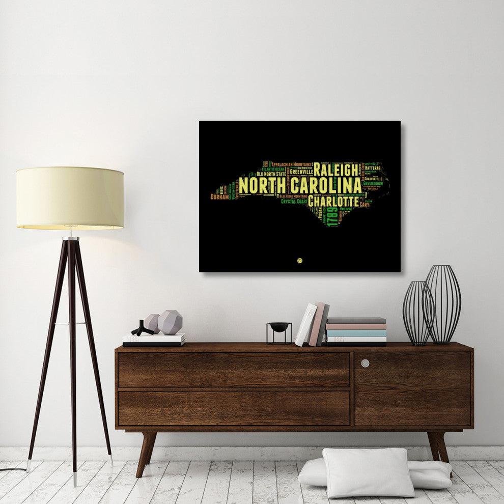 "North Carolina Word Cloud 1" Fine Art Print