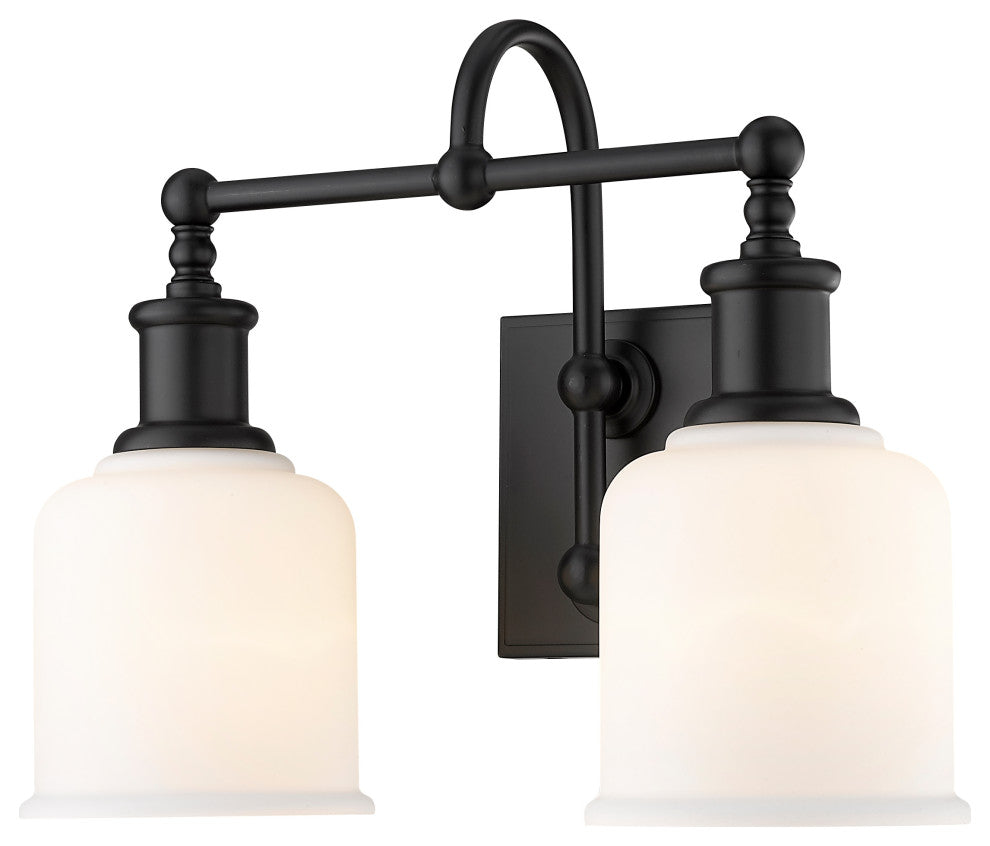 Zlite 733-2V-MB 2-Light Vanity, Matte Opal