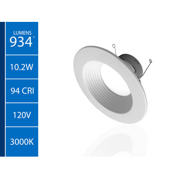 5/6" Recessed LED Downlight, White Baffle, 900 Lumen, 3000k, 1 Pack