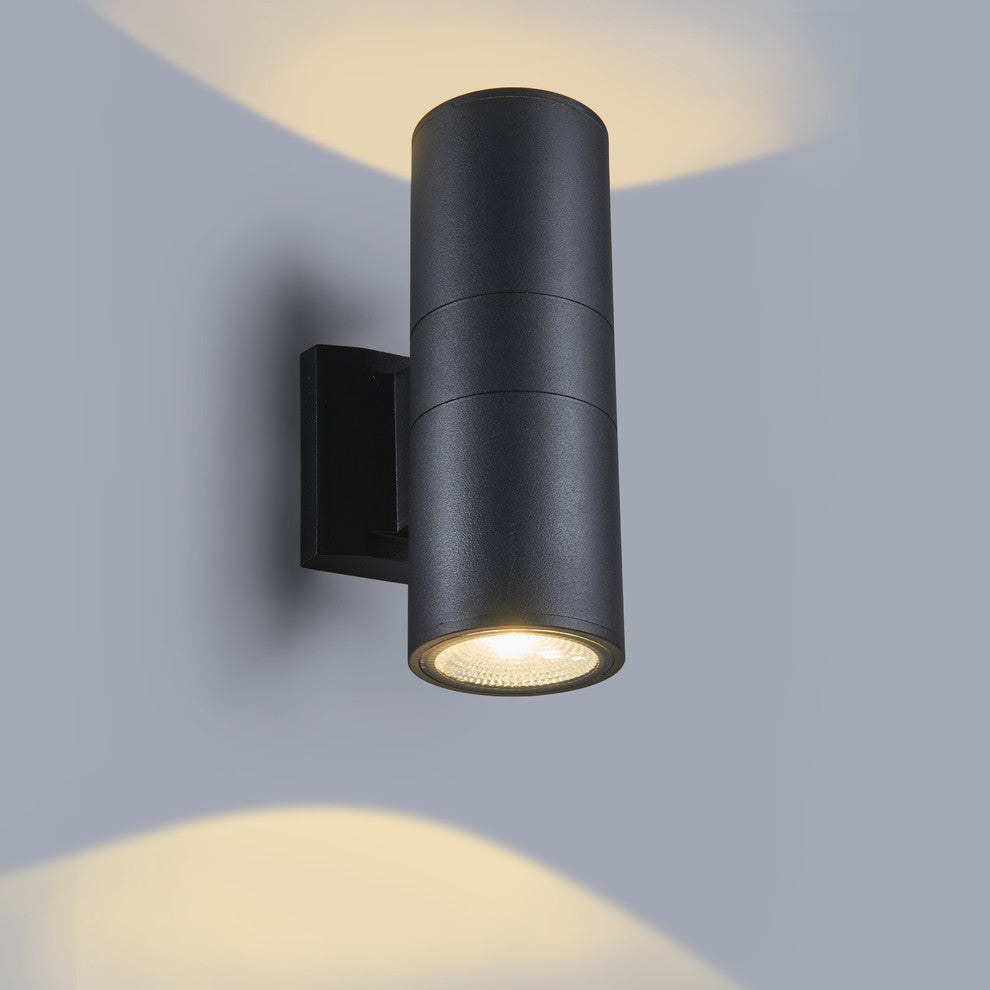 Simon Led Textured Black Outdoor/Indoor Wall Sconce 10"