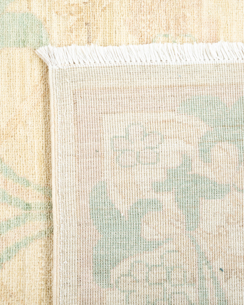 Arts and Crafts, One-of-a-Kind Hand-Knotted Area Rug Ivory, 6'1"x11'7"