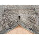 Gray, Hand Knotted, Modern, Silk with Textured Wool, Square Rug, 8'0" x 8'1"