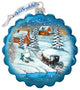 Vintage Village Wreath  Ornament