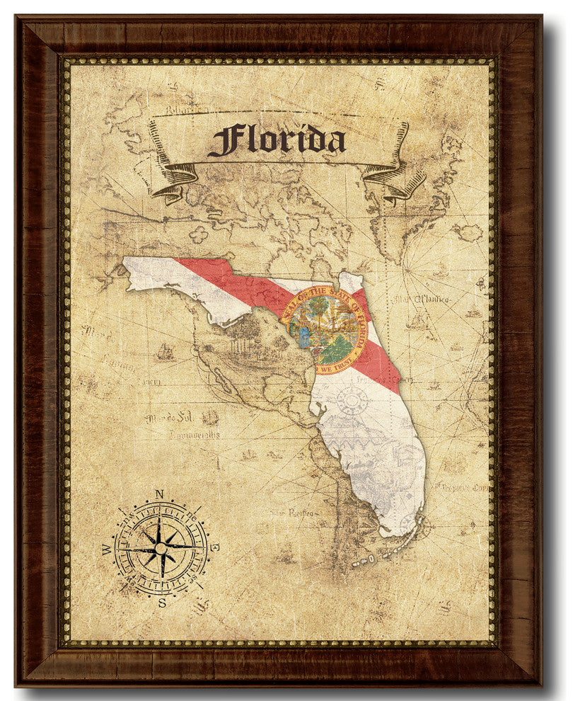 Florida State Vintage Map, 15"x19"
