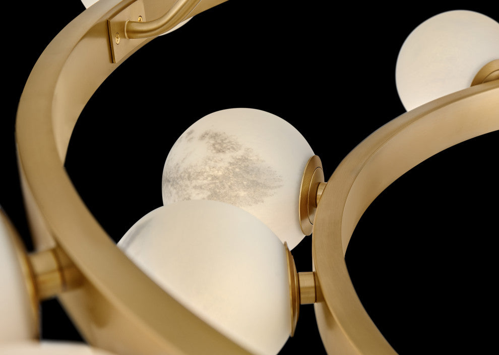 Fredrick Ramond Selene Chandelier, Lacquered Brass, Large