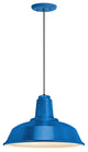 Heavy Duty Pendant, Blue With Gloss White Lens, 16" Shade