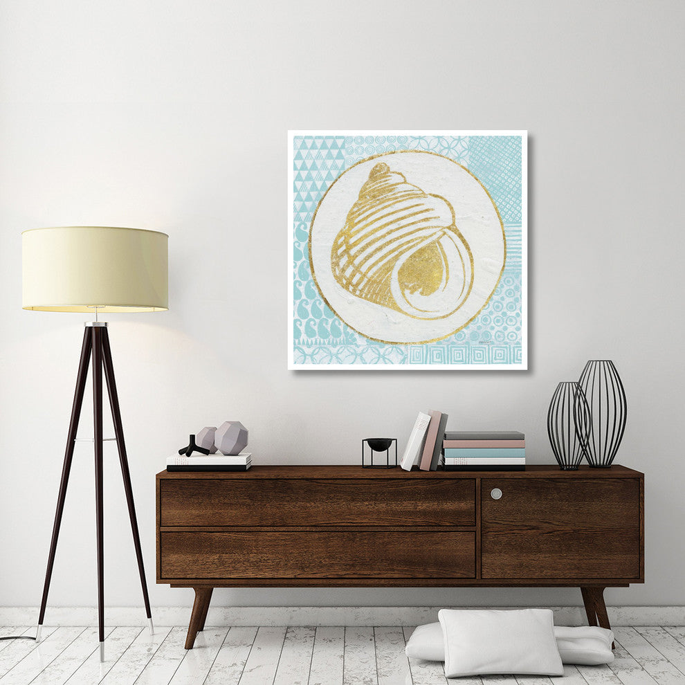 "Summer Shells III Teal and Gold" Paper Print by Kathrine Lovell, 42"x42"