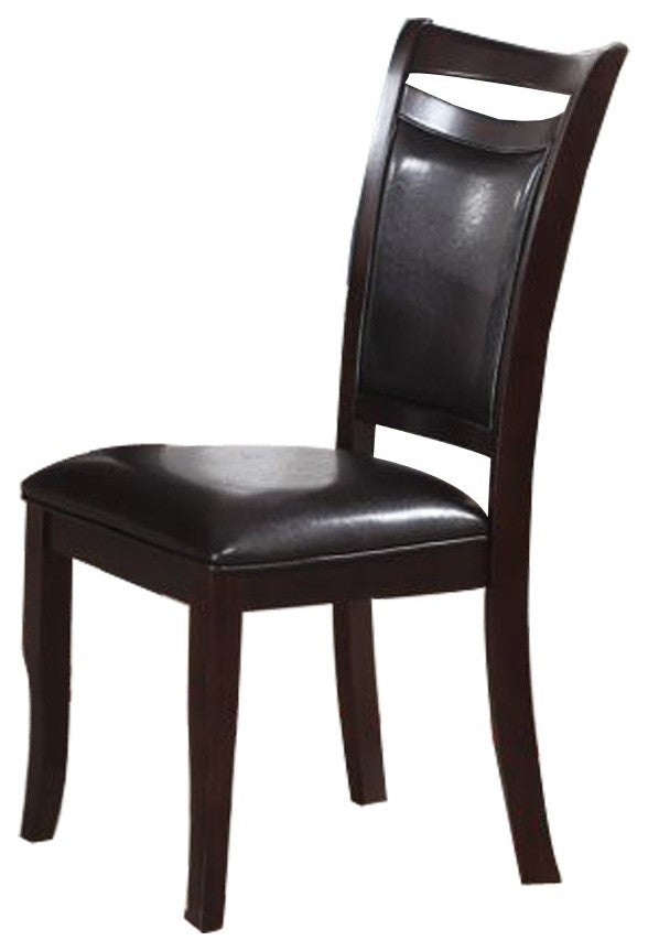 Benzara BM171517 Retro Style Set Of 2 Wooden Dining Chairs In Dark Brown