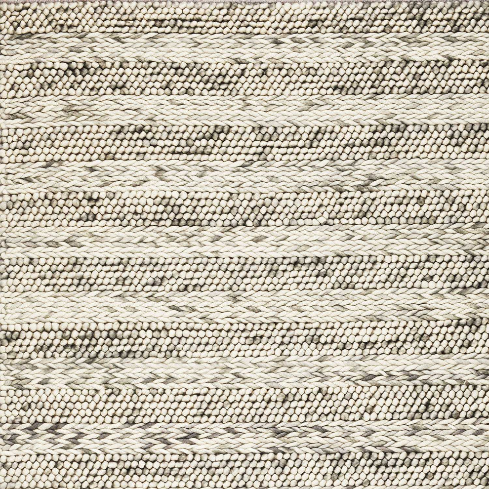 HomeRoots 7' x 9' Wool Grey Area Rug