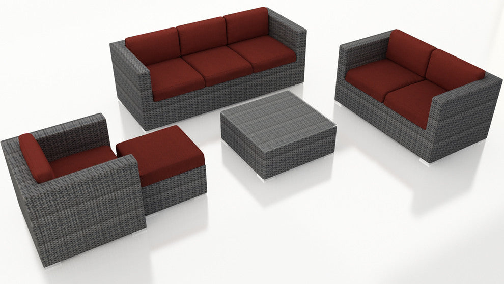 District 5 Piece Sofa Set, Canvas Henna