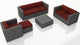 District 5 Piece Sofa Set, Canvas Henna