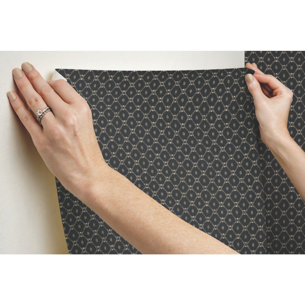Fretwork Wallpaper, Black