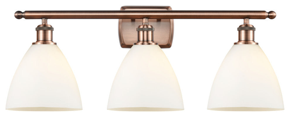 Innovations 516-3W-AC-GBD-751-LED 3 Light Bath Vanity Light, Antique Copper