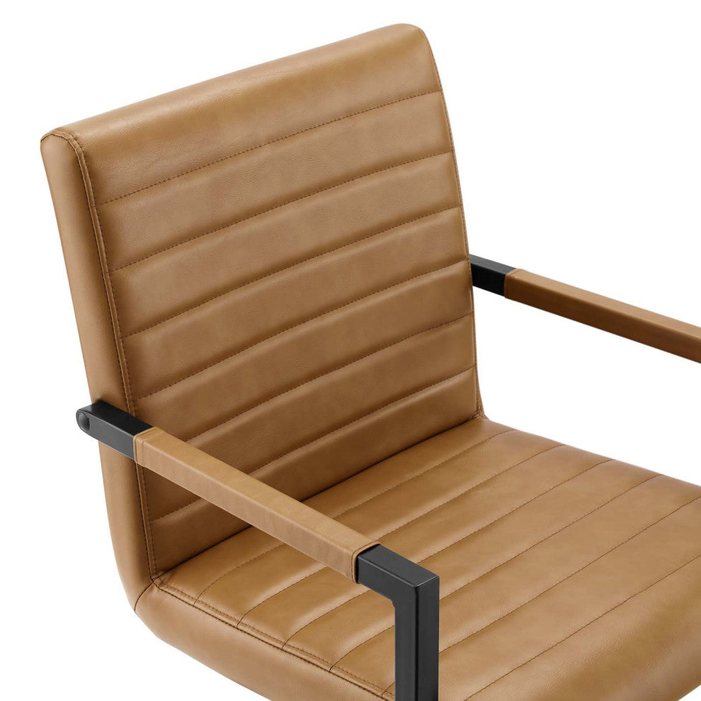 Savoy Vegan Leather Dining Chairs - Set of 2-Tan
