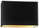 Ambiance ADA Outdoor Ceramic Rectangle Wall, Matte Black/Gold, LED