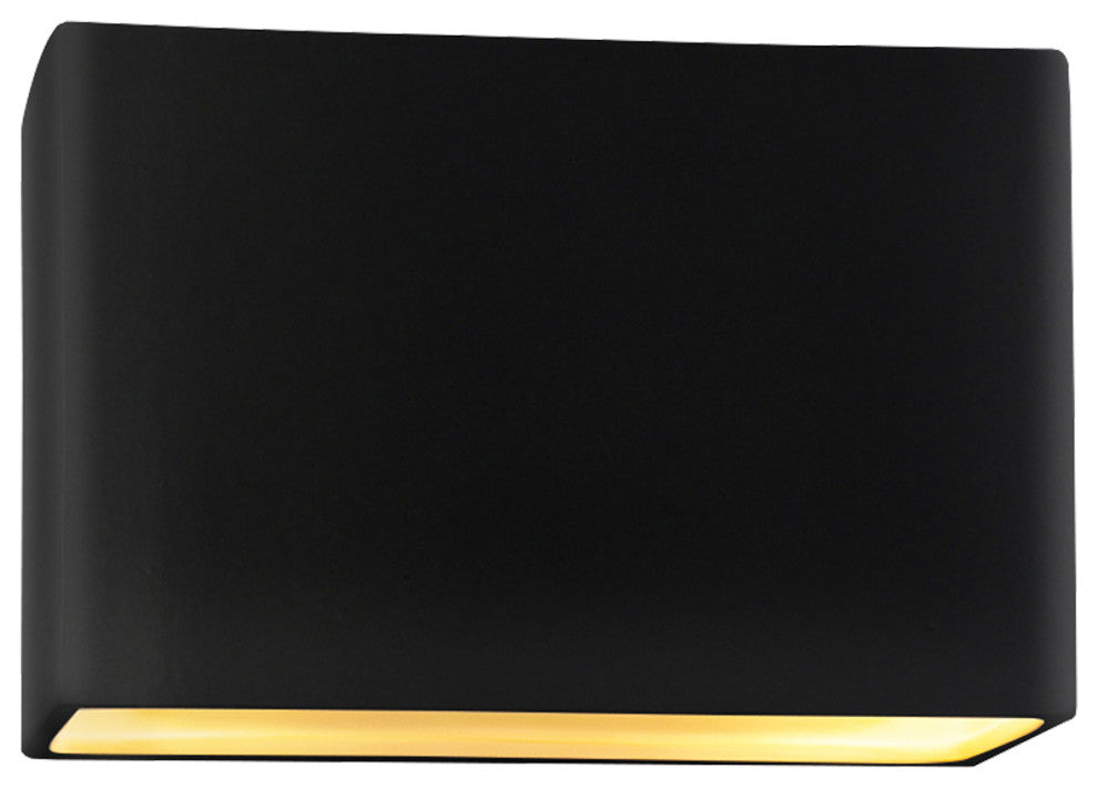 Ambiance ADA Outdoor Ceramic Rectangle Wall, Matte Black/Gold, LED