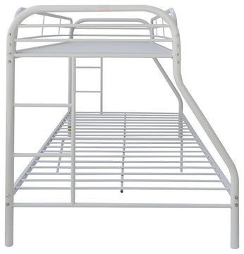 78"x54"x60" Twin Over Full White Metal Tube Bunk Bed