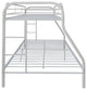 78"x54"x60" Twin Over Full White Metal Tube Bunk Bed