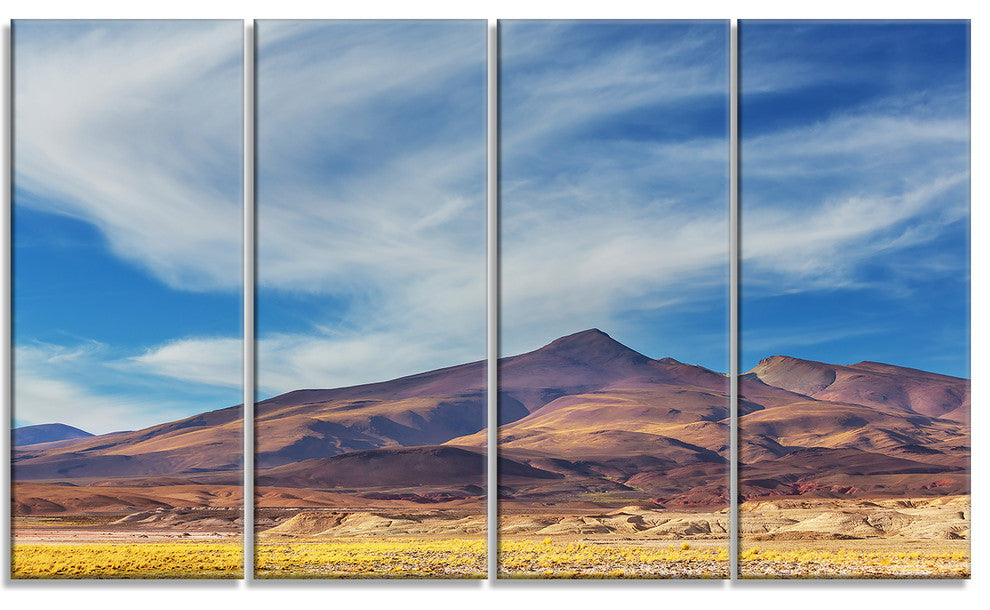 Bright Argentina Mountain Region, Landscape Canvas Print, 48"x28", 4 Panels