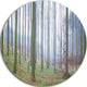 Autumn Tree Trunks Panorama, Forest Round Metal Wall Art, 23"
