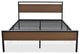 14 Inch Queen Size Metal Platform Bed Frame with Wooden Headboard and Footboard