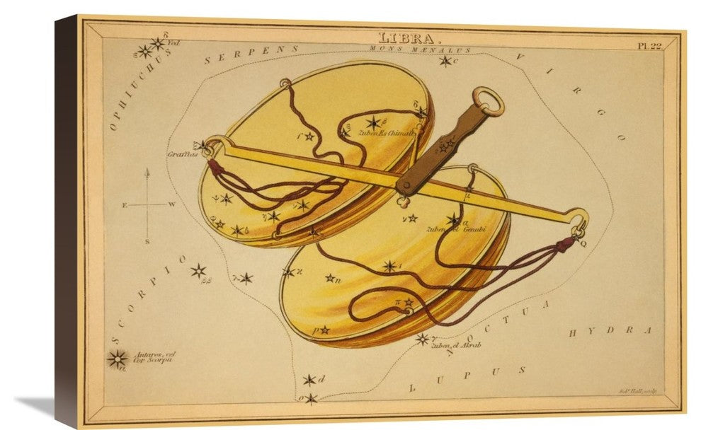 "Libra, 1825" Stretched Canvas Giclee by Jehoshaphat Aspin, 24"x16"
