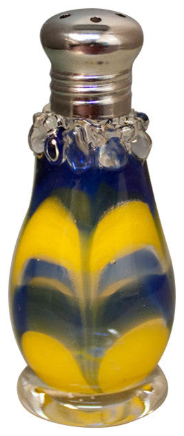 Feather Blue and Yellow Salt and Pepper Shaker Set