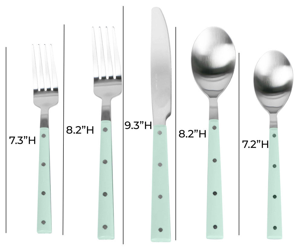 Soline Flatware Set of 5 Pieces, Mint
