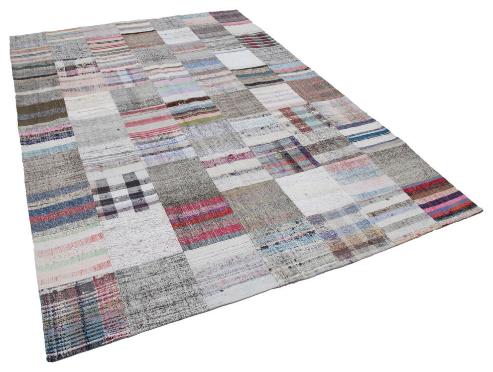 Rug N Carpet - Handmade Anatolian 7' 0'' x 9' 11'' Rustic Patchwork Kilim Rug